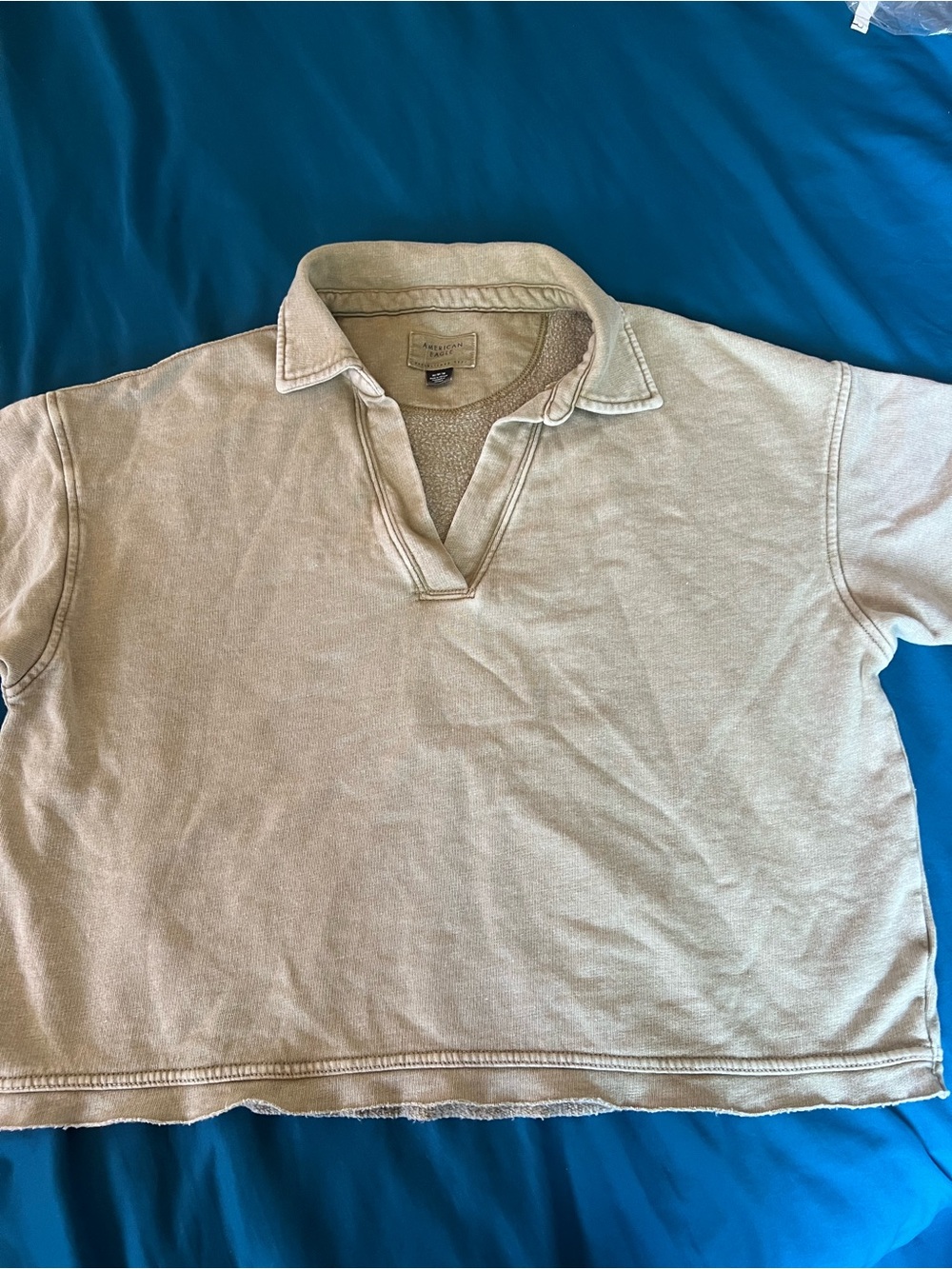 AE Polo-Style Cropped Sweater Shirt